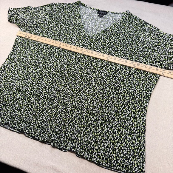 Russell Kemp Black, Green & White Blouse - Size 3X - Picture 9 of 13